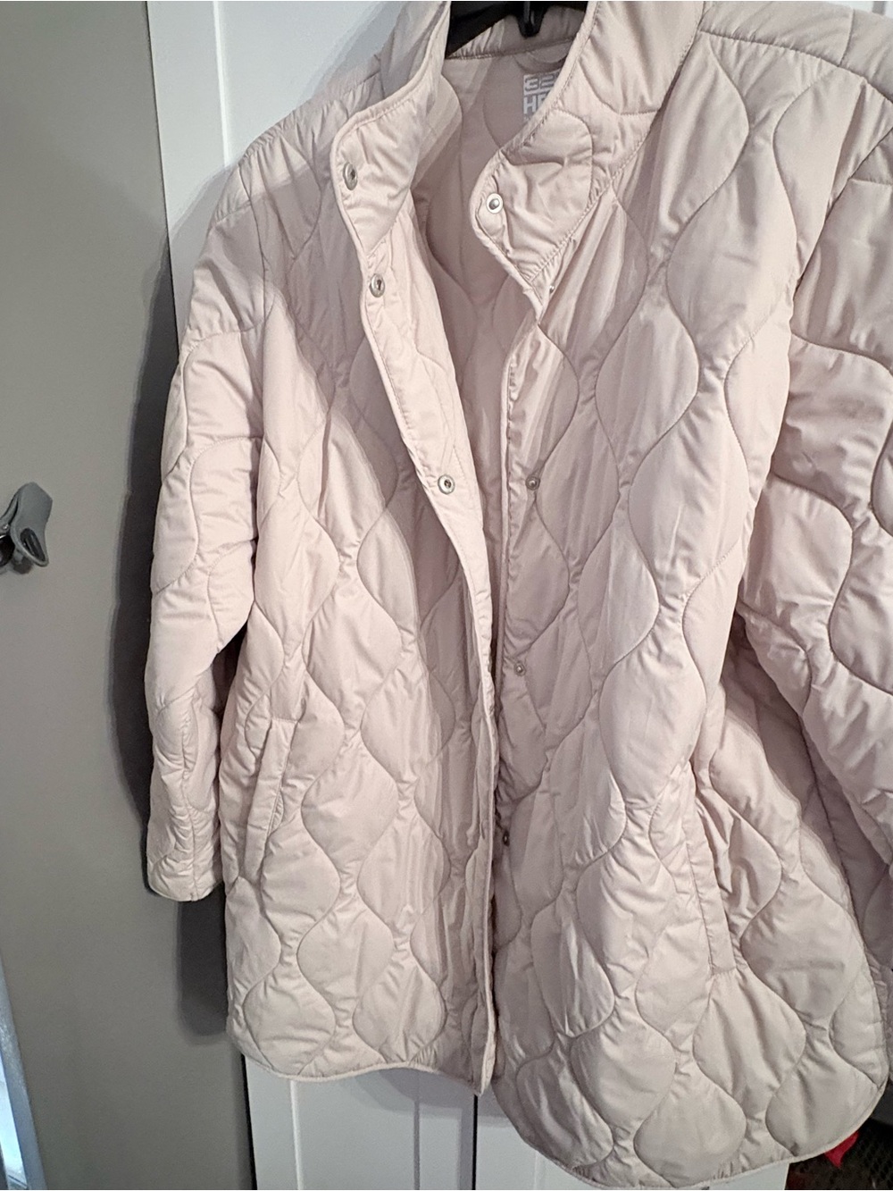 Light beige Quilted Women's Coat - Lightweight Warmth